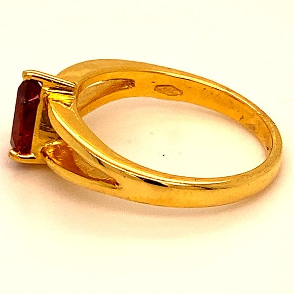 Red Spinel 1.02ct Solid 18K Yellow Gold Ring - Picture 5 of 6